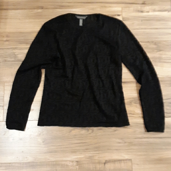 Banana Republic Black Lace Sheer Long Sleeve Top. - Picture 1 of 7